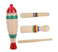UPKOCH 2 Sets Wooden Guiro Percussion Instrument for Music with Sticks Natural Wood Guiro and Frog Sound Instruments for Beginner Music Training and Early Education