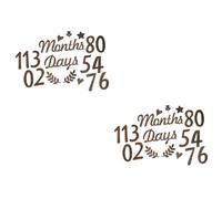 UPKOCH 2 Sets Wooden Progress Numbers Months Signs for Newborn Photo Props Monthly Cards Wooden Monthly