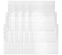 UPKOCH 20 Sheets Stamp Album Pages for Binder, Single-sided 9-hole Banknote and Stamp Collection Pages, Standard Size with 4 Rows for Collectors