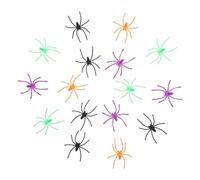 UPKOCH 200pcs Halloween Plastic Spiders Mixed Colors Realistic Insect Small Lightweight Fake Spiders for Haunted House Party Decorations and Prank Props
