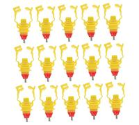 UPKOCH 20pcs Chicken Water Feeder Spring Style Automatic Poultry Drinker for Chicken Quail Ducks Yellow Waterer for Buckets and Poultry Fountains Random Color