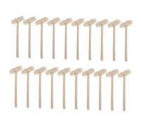 UPKOCH 20pcs Portable Solid Wood Mini Hammers for Creative Educational Hammering with Long Handle Safe and Smooth Wooden Mallet for Hand Eye Coordination