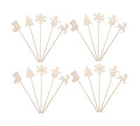 UPKOCH 20pcs Wooden Fairy Wands DIY Craft Kit with Christmas Designs for Family Creativity Hand-painted Star and Angel Sticks for Holiday Cosplay Party Props