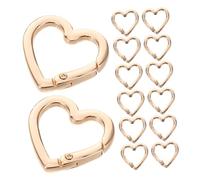 UPKOCH 20pcs Zinc Alloy Heart Shaped Carabiner Clips Portable Mini Keyring Spring Snap Hooks Heart Shape Keychain Buckles for Bags Accessories Outdoor and Daily Use