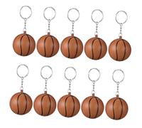 UPKOCH 24pcs Mini Basketball Keychain Soft PU Sports Key Holder Bag Charm for Rugby Lovers Elastic Basketball Model Keyrings Practical Party Favors for Adults Youth