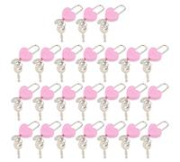 UPKOCH 24pcs Mini Heart-Shaped Padlock with Keys for Diary Books and Handbags Lightweight Alloy and Plastic Vintage Style Lock Suitable for Travel and Storage Security