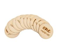 UPKOCH 24pcs Wooden Monthly Cards Natural Commemorative Props for Newborn Photography Smooth Edge Design for Memorable Monthly Memories