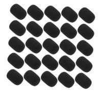 UPKOCH 25 Pcs Microphone Covers Windproof Noise Reduction Sponge Protectors for Lapel Neckline Mics Black Practical Replacement for Recording Stage Conference Use
