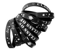UPKOCH 25pcs Class of Graduation Wristbands Silicone Bracelets Black Decorative Keepsake for School Party Supplies Reusable Event Accessories for Students Parents Teachers