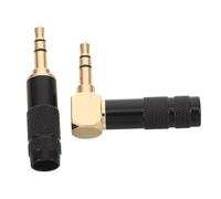 UPKOCH 2pcs 3.5mm Right Angle Stereo Male Plug Trs Gold Plated Connector | Right-angle L-shape Design, Secure Metal Housing, for Professional Monitoring Equipment and Audio Interfaces