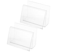 UPKOCH 2pcs Acrylic Postcard Display Stand with Vertical Slots | One-piece Build, Rounded Smooth Edges, Quick Sorting, for Teachers, Schools, Cash Wrap Counters