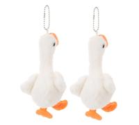 UPKOCH 2pcs Adorable Mini Goose Stuffed Animal Pendants Plush Key Chains for Party Favors Carnival Prizes Classroom Rewards Cute Plush for Valentine Halloween Christmas Stocking Fillers