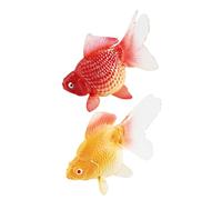 UPKOCH 2pcs Artificial Goldfish - Lifelike Floating Fish Ornaments for Aquarium, PVC Swimming Gold Decor, Yellow Gilt and Red Gilt, Realistic Tank Decoration, Small Statuettes