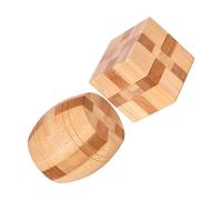 UPKOCH 2Pcs Bamboo Educational Intellectual Set Iq Assembling Ball and Ming Luban Lock Puzzles Smooth Surface Brain Teasers for Dexterity Logic Thinking Parent Interaction Stress Relief