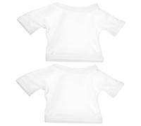 UPKOCH 2Pcs Bear Doll Clothes Pure White Cotton Blend Short Sleeve Outfits for Dolls Reusable Decorative Dress Up Accessories for and Birthday Gifts
