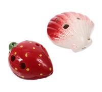 UPKOCH 2pcs Beginner Ocarina Ceramic Ocarinas in Shell Strawberry Styles Wind Instrument for Beginners and Easy to Play