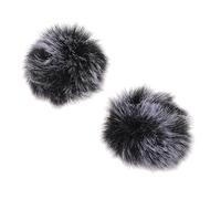 UPKOCH 2pcs Black and White Plush Microphone Covers Windshield Sleeve, Anti-splash Soft Woolly Mic Protector for Ktv and Wireless Microphones