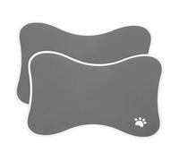 UPKOCH 2pcs Bone Shaped Pet Feeding Mats Non-slip Dog and Cat Food Bowl Mats with Stable Base for Puppies and Cats Floor Protection Placemat to Prevent Spills and Messes