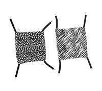UPKOCH 2pcs Breathable Double-sided Cat Hammock Pet Nest 35x35cm Hanging Sleeping Bed Black White Polka Dot and Zebra Pattern for Indoor Cats Summer Cushion