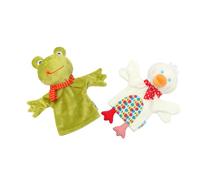 UPKOCH 2pcs Cartoon Animal Hand Puppets Adorable Frog Duck Cloth for Interactive Storytelling and Imaginative Play for Childrens Birthdays and Group Activities