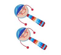 UPKOCH 2Pcs Cartoon Wooden Shaking Rattles for Smooth Surface Lightweight Fall Design for Sensory Play and Parties Safe Wooden Material