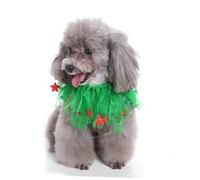 UPKOCH 2pcs Christmas Pet Collar Ribbon Set, Polyester Dog Circular Neck Collar, Decorative Elastic Birthday Necklace for Holiday Party Accessories