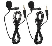 UPKOCH 2pcs Clip on Mic Mini Microphone 4-pole Jack Noise Reduction Lavalier Microphone for Phone Laptop and Recording for Live Streaming and Interviews