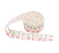 UPKOCH 2pcs Cotton Christmas Ribbon Yards Soft Holiday Wreaths Ribbon for Wrapping Tree Decorations Stockings DIY Crafts with Fade-Resistant Snowflake Snowman Patterns
