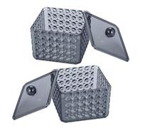 UPKOCH 2pcs Cotton Swab Storage Box Acrylic Black Faceted Pattern Cotton Pad Holder for Bathroom and Vanity