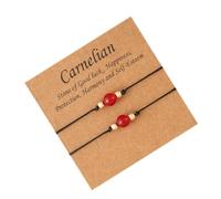 UPKOCH 2pcs Crystal Bracelet for Couples Carnelian Braided Wrist Chain Matching Wrist Jewelry for Him and Her Creative Beaded Bracelets Kit for Love