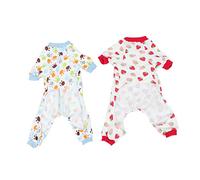 UPKOCH 2pcs Cute Puppy Hoodies Dog Pants Comfortable Sleepwear Breathable Elastic Pet Night Clothes