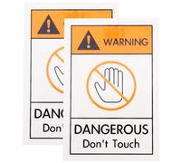 UPKOCH 2pcs Do Not Touch Sticker Safety Warning Sign Sticker with Patterns and Obvious Warning, Pvc Material round Decal for Warehouse and Equipment Factory Use