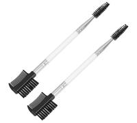UPKOCH 2pcs Double-headed Dog Eye Comb with Soft Bristles for Gentle Pet Hair Removal and Flea Cleaning Grooming Brushes with Comfortable Anti-skid Handle for Puppies and Dogs