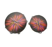 UPKOCH 2pcs Double Row Tambourine Percussion Hand Drum for Colorful Musical Instruments Educational for Developing Coordination and Music Skills Safe Materials