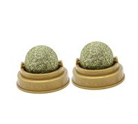 UPKOCH 2Pcs Edible Catnip Ball for Cats Natural Mint Flavor Solid Licking Snack Dental Care Teeth Cleaning Treats to Promote Digestion and Oral Health Safe Play Energy Sweet Sphere