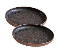 UPKOCH 2pcs Embossed Copper Coasters, Retro Metal Cup Mats, Pillar Candle Holder, Teacup Saucers, Office Tea Cup Holder, Christmas Decor