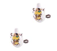 UPKOCH 2pcs Flute Ceramic Animal Print Music Instrument Desktop Ornament Easy to Learn Portable Ergonomic for Beginners