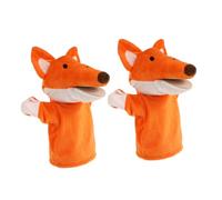 UPKOCH 2pcs Fox Hand Puppet, Soft Cartoon Animal Plush Puppets for Storytelling and Role Play Educational Fun