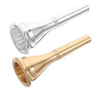 UPKOCH 2pcs French Horn Mouthpiece Brass Replacement Silver Gold Plated Standard for Students and Professionals Compatible with Various Horn Models Precise Design for Enhanced Sound