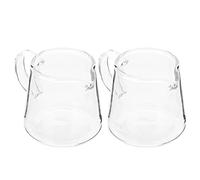 UPKOCH 2Pcs Glass Creamer Pitcher with Handles Milk Creamer Cup Jugs Clear Espresso Coffee Milk Pourer for Tea Maple Syrup Serving (120ml)