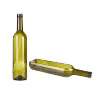 UPKOCH 2pcs Glass Wine Bottle Vase Planters for Succulents and Bonsai Cut Half with Artistic Rustic Farmhouse Style Decorative Glass Candle Holders for Home