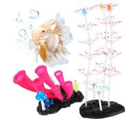 UPKOCH 2pcs Glow Dark Artificial Silicone Coral Reef Decorations for Fish Tank Aquarium Realistic Pink Horn Coral and Kelp Plants Easy Install Aquatic Turtle Tank Accessories Freshwater