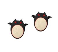 UPKOCH 2pcs Halloween Black Bat Cat Scratcher Mat with Natural Sisal Rope Center Base for Indoor Cats Claw Grinding and Resting Lightweight Breathable Felt Wings Pet Carpet
