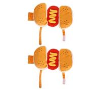 UPKOCH 2PCS Hamburger Pet Costume: Funny Hot Dog Costume for Small Dogs and Cats - Pet Party Outfit Warm Cosplay for Halloween Birthday, Size S
