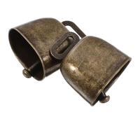 UPKOCH 2pcs Metal Vintage Grazing Bells Noisemaker Cow Horse Sheep Calling Bells with Handle for Cow Horse Sheep Anti-Theft Accessories