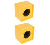UPKOCH 2pcs Microphone Logo Stand Square Yellow Microphone Flag for Professional Interviews Design Easy to Carry for Reporters and Interviewers