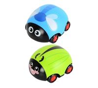 UPKOCH 2Pcs Mini Pullback Cars Friction Powered Inertia Vehicles for Party Favors Easy Grip Car with Green Beetle Blue Dragonfly Designs