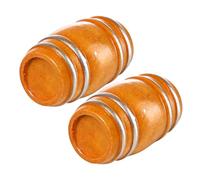 UPKOCH 2pcs Miniature Wooden Beer Barrel Figurines, Mini House Accessory Decorative Barrels for Dollhouse, Mini Landscape DIY Décor Games