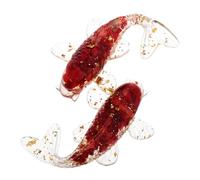 UPKOCH 2pcs Natural Crystal Koi Fish Figurines Tiny Goldfish Sculptures Lucky Miniature Sea Animals Decor for Desk Home Office Table Ornaments