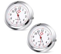 UPKOCH 2pcs Nursing Pocket Watch Quartz Dial with Glass Material, Silver Colour, Concise and Generous Design, and Intuitive Display, Convenient to Carry for Manual DIY and Assorted Style